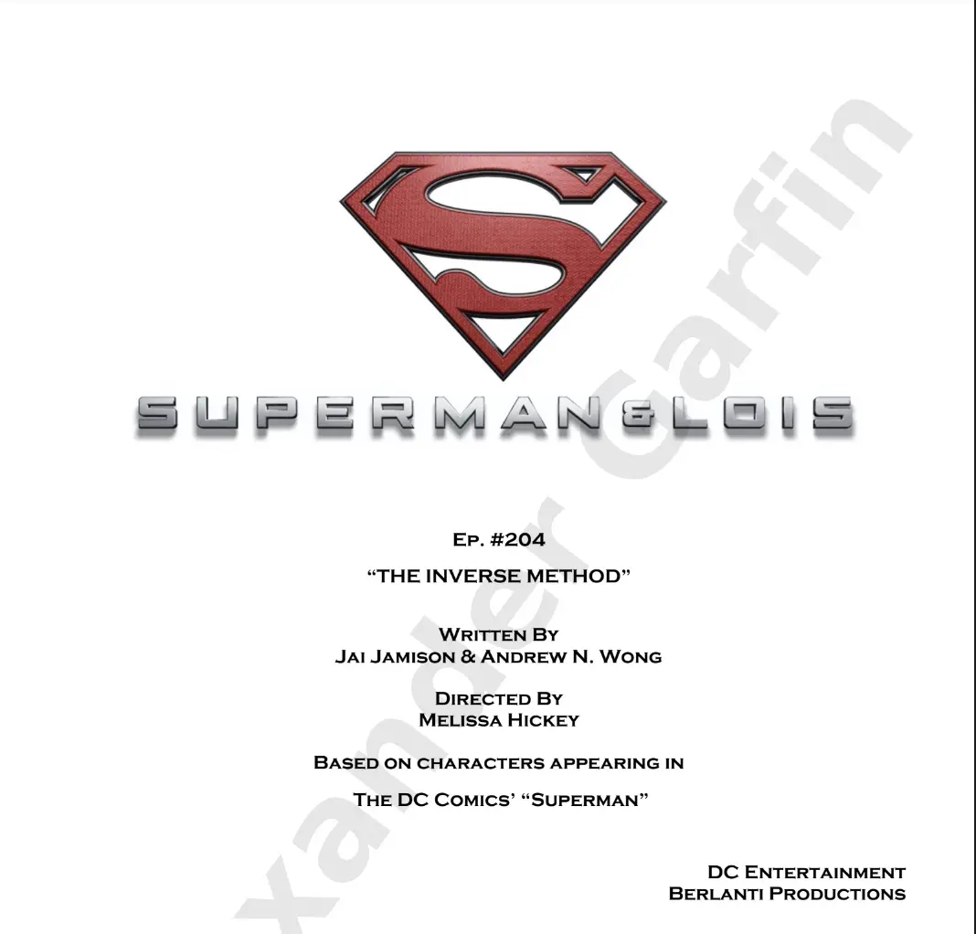 A superman movie script cover with the logo of the film.